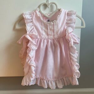 Vintage Pink Ruffled Kids Formal Dress